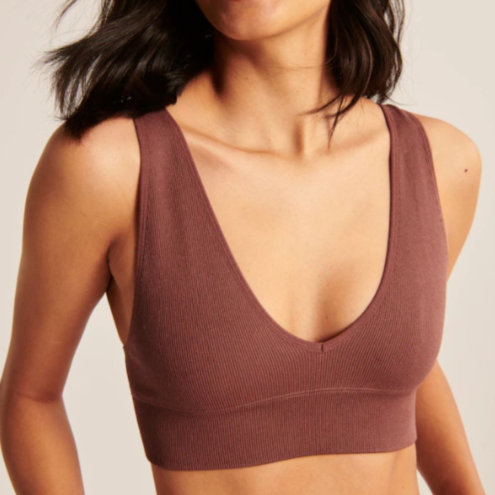 Abercrombie and Fitch V-Neck Bralette, xs, Hazel